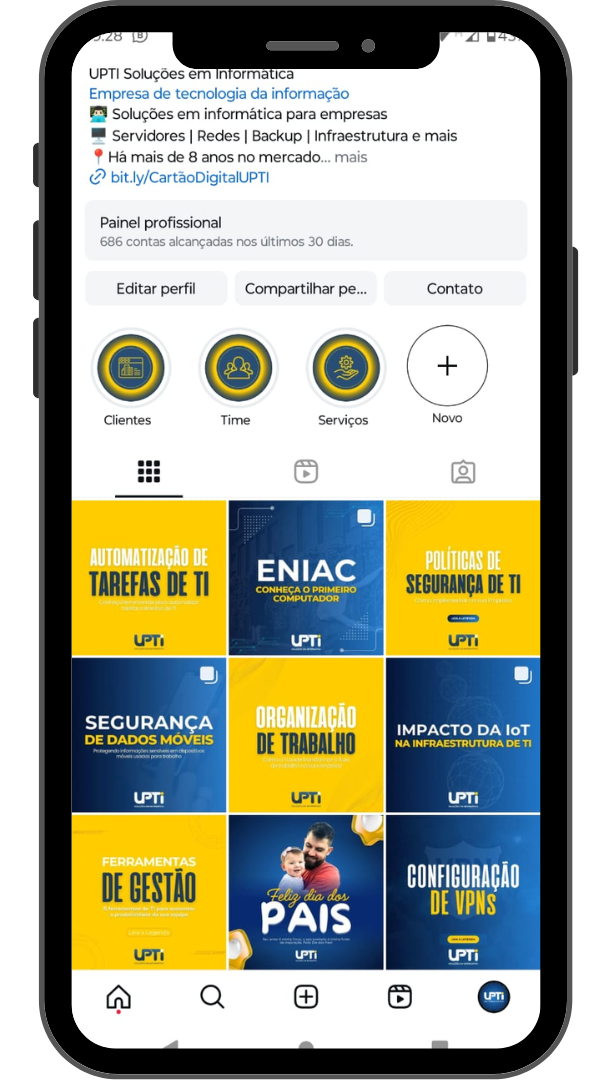 imagesm de celular com Instagram de cliente da Branding Connection